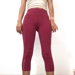 Pink Lululemon Size Four Cropped Leggings!